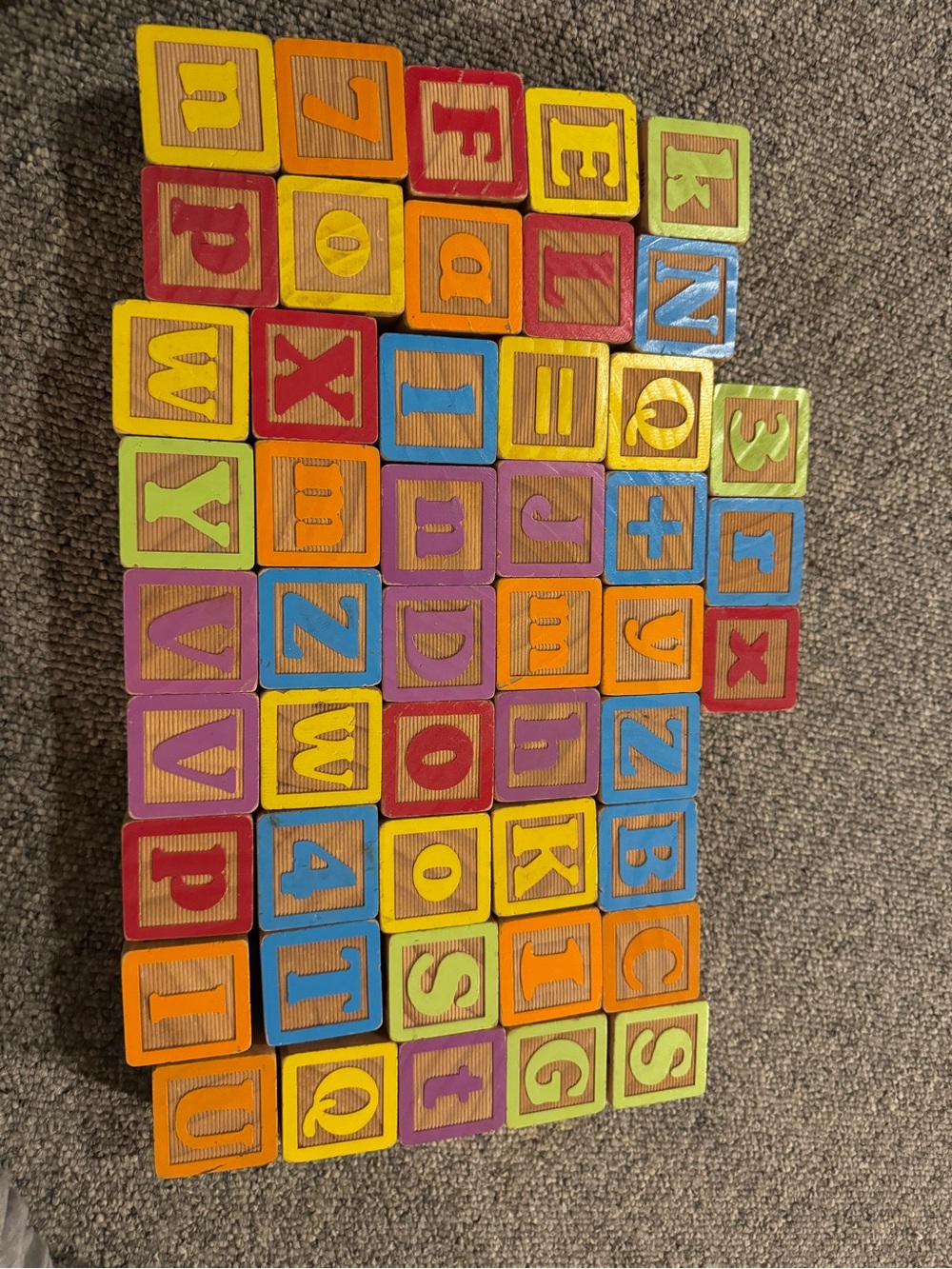 Colorful Classic Wooden Alphabet Blocks Set